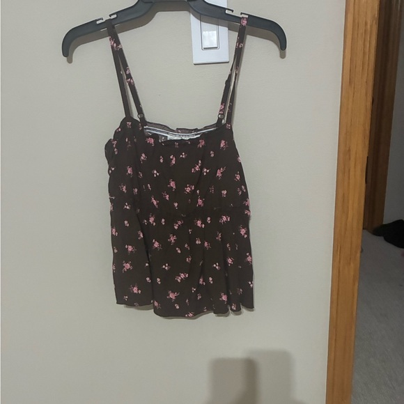 Floral Brown Women's Top size M - Picture 4 of 4